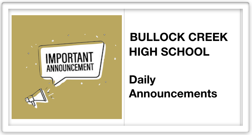 Thursday February 2, 2023 Bullock Creek High School